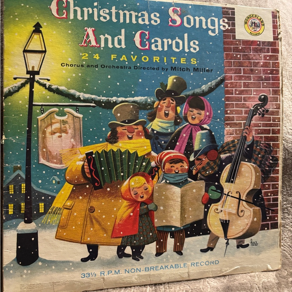 Vintage Christmas Songs and Carols LP Vinyl Record